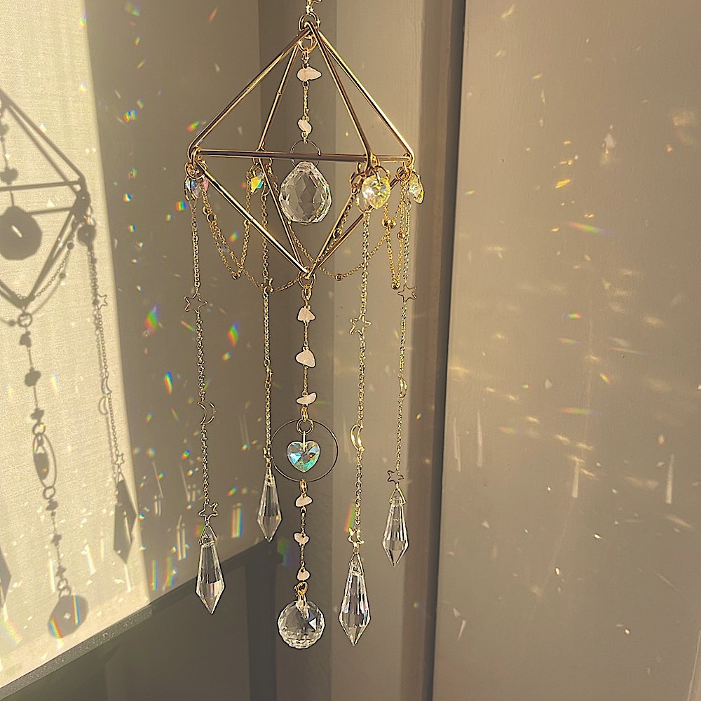 One-of-a-kind Handmade Suncatcher! ☀️🌈  ‘Golden Aura 💛’